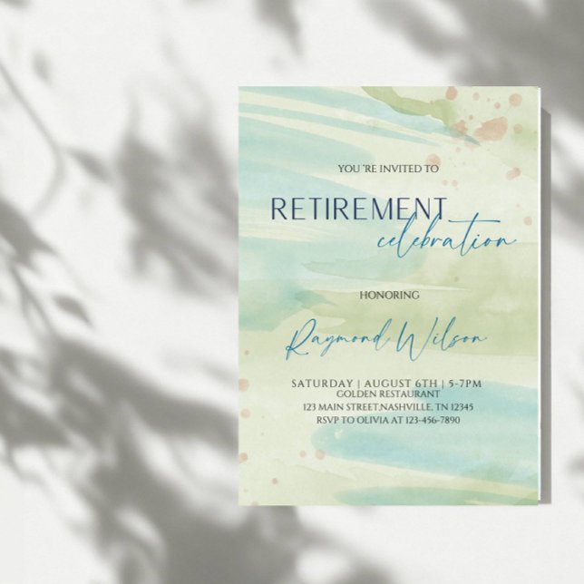 Modern Abstract Blob Retirement Party Inbjudningar (Skapare uppladdad)