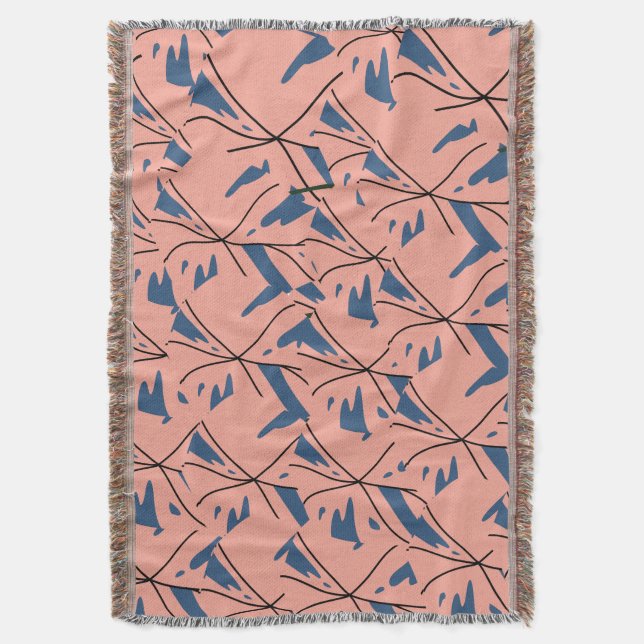 Modern Abstract Blue & Pink Geometric Pattern Flee Filt (Framsidan Vertikal)