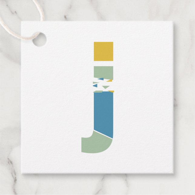 Modern Abstract Bokstav J Monogram Personlig Gåvor Etiketter (Framsida)