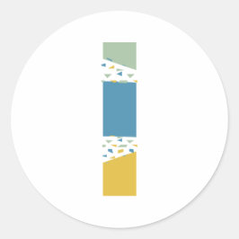 Modern Abstract Bokstav L Monogram Personlig Runt Klistermärke