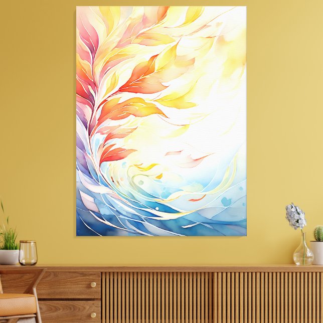 Modern Abstract Botanical Canvas Print (Insitu (Vardagsrum))