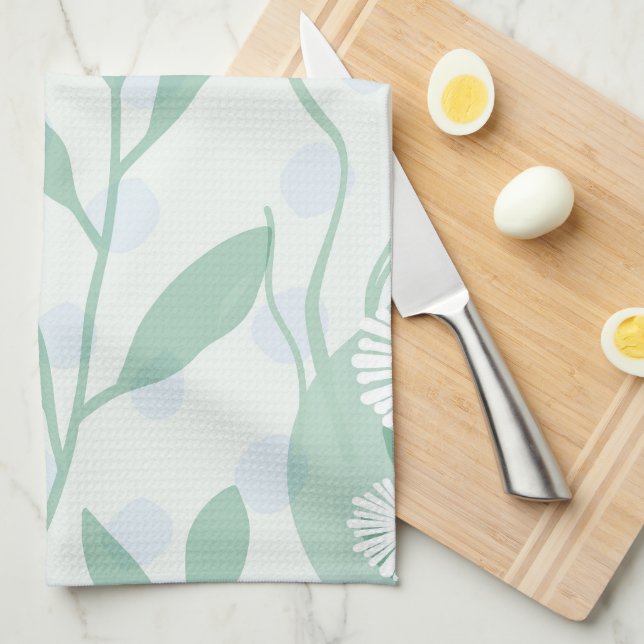 Modern Abstract Botanical Seaside Daisy Kökshandduk (Vikt i Fjärdedel)