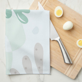 Modern Abstract Botanical Yellow Billy Button  Kökshandduk