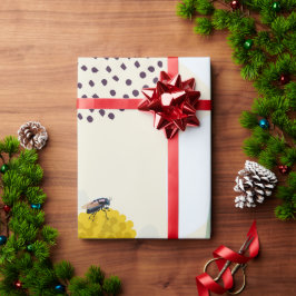 Modern Abstract Botanical Yellow Billy Button Presentpapper