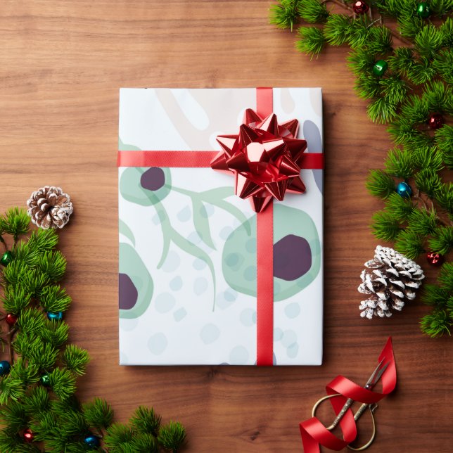 Modern Abstract Botanical Yellow Billy Button Presentpapper (Julgåva)