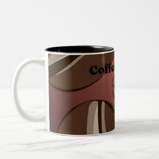 modern abstract coffee art mug  Två-Tonad mugg