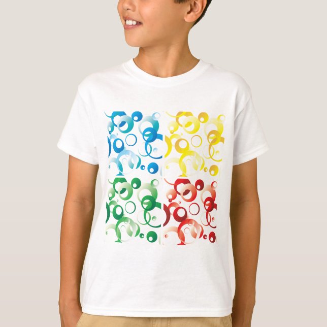 Modern Abstract Colorful Bubbles Geometric Pattern T Shirt (Framsida)