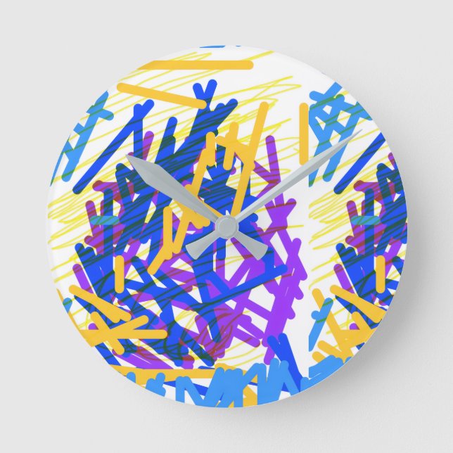 Modern Abstract Festive Paint Splash  Rund Klocka (Framsida)