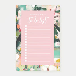 Modern Abstract Floral Art To Do List Post-it Block