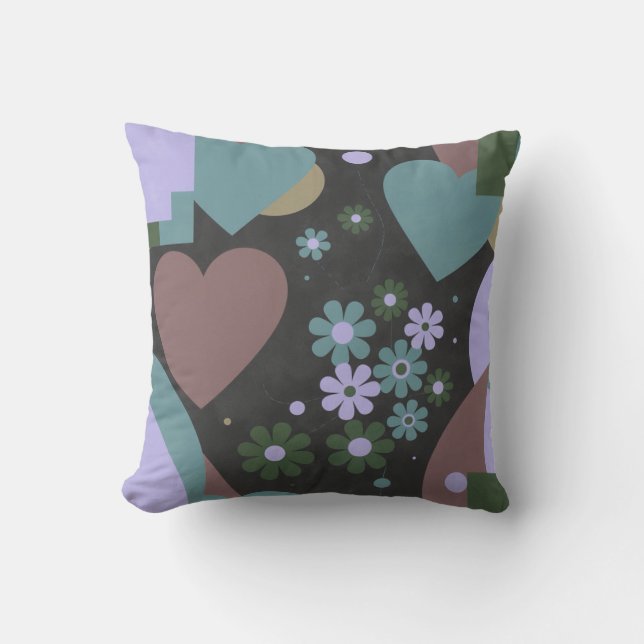 Modern Abstract Floral Throw Pillow Kudde (Framsida)