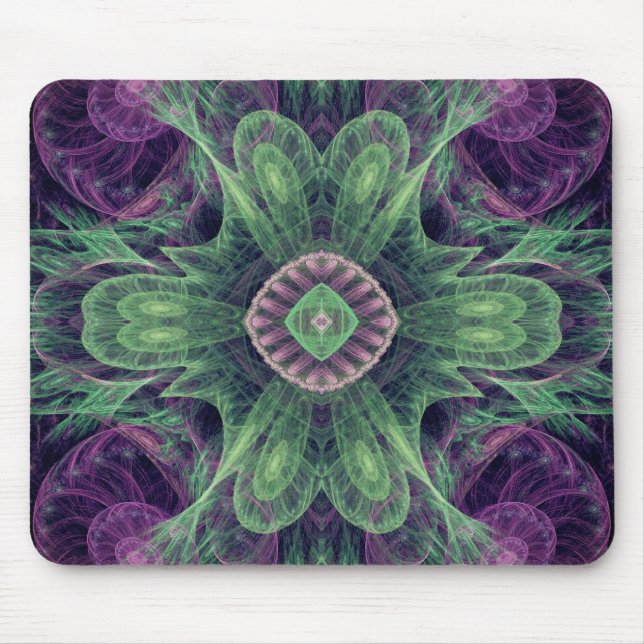 Modern Abstract Fractal Purple and Green Design Musmatta (Framsidan)
