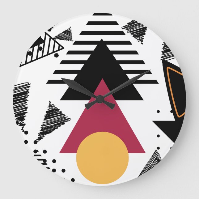 Modern Abstract geometric art Stor Klocka (Framsida)