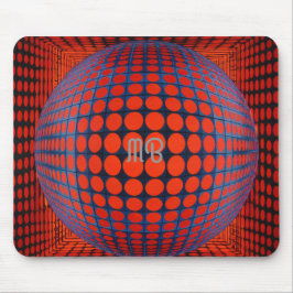 Modern Abstract Geometric Black Red Blue Pattern Musmatta