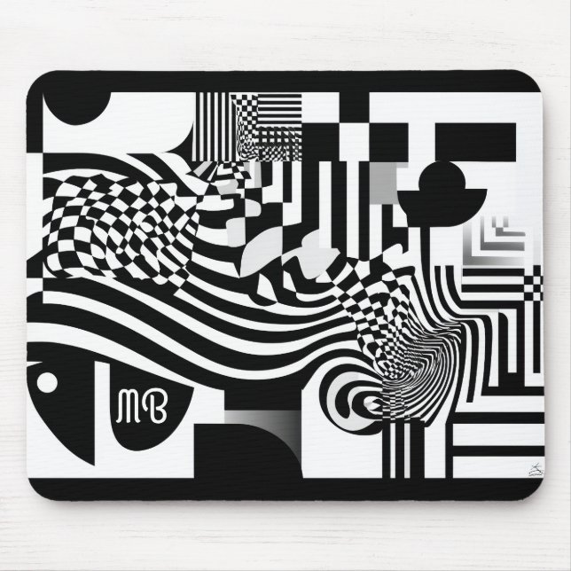 Modern Abstract Geometric Black White Pattern Musmatta (Framsidan)