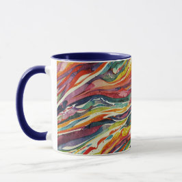 Modern abstract geometric digital pattern 40 mugg