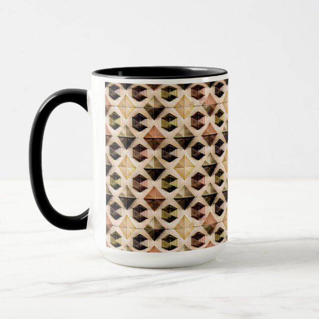 Modern abstract geometric digital pattern 58 mugg (Vänster)