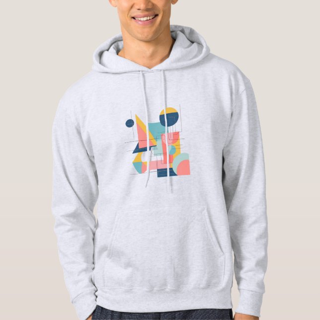 Modern Abstract Geometric Hoodie Design, Minimalis (Framsida)