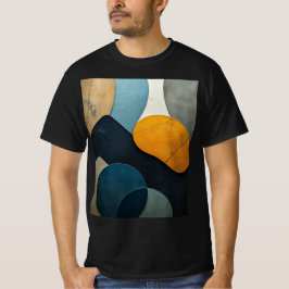 Modern Abstract Geometric Shapes Textured Art T Shirt