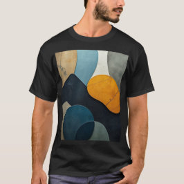 Modern Abstract Geometric Shapes Textured Art T Shirt