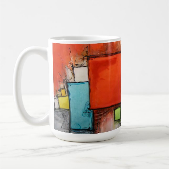 Modern Abstract Geometry Kaffemugg (Vänster)