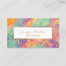 Modern Abstract Glitter Floral Monogram Design     Visitkort
