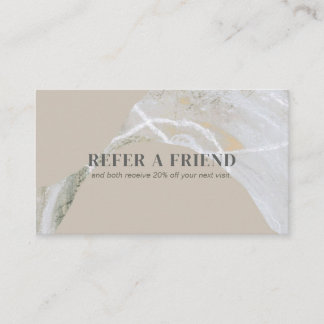 Modern Abstract Gray & San Refer a Friend Card Visitkort