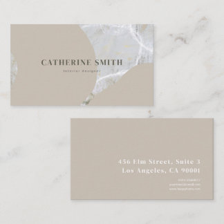 Modern Abstract Gray & Sand Business Card Visitkort