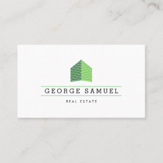 Modern Abstract Home Logo Realtor QR Code White Visitkort