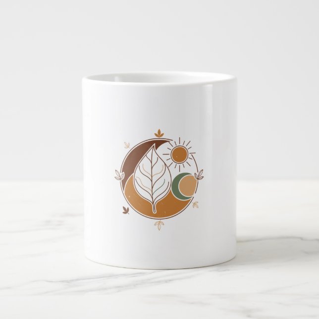 Modern Abstract Line Art Coffee Cup Jumbo Mugg (Framsidan)