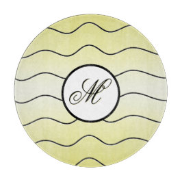 Modern Abstract Line Art Initial Butter Yellow
