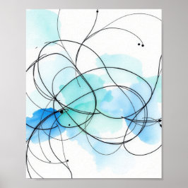 Modern Abstract Line Art Wall Prints Set of 3 Poster