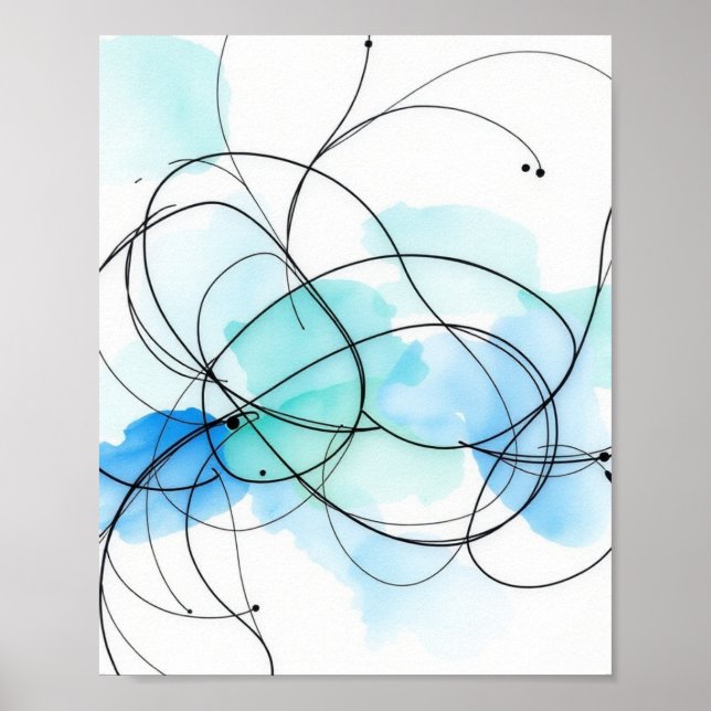 Modern Abstract Line Art Wall Prints Set of 3 Poster (Framsidan)