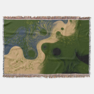 Modern Abstract Mossy Topography Throw Blanket Filt