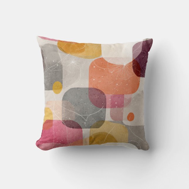 Modern Abstract Organic Shapes Throw Pillow – Eart Kudde (Framsida)