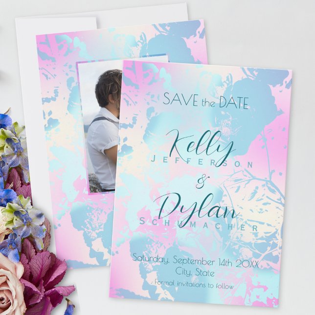 Modern Abstract Pastel Wedding  Spara Datumet (Skapare uppladdad)