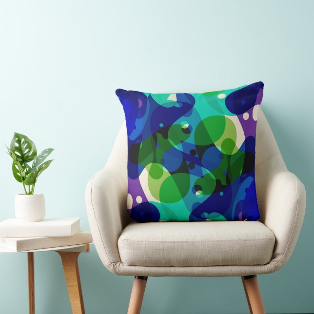 Modern abstract pattern blue kudde (Stol)