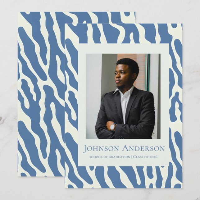 Modern abstract Pattern graduation announcement  Inbjudningar (Fram/baksida)