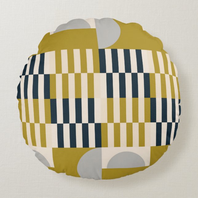 Modern abstract seamless geometric pattern with se rund kudde (Framsidan)