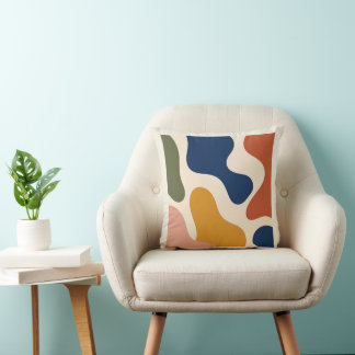 modern Abstract Terracotta Ochre Shapes Cushion Kudde