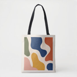 Modern Abstract Terracotta Ochre Shapes Tote Bag Tygkasse