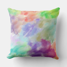 Modern Abstract Watercolor Clouds Colorful Pastel Kudde
