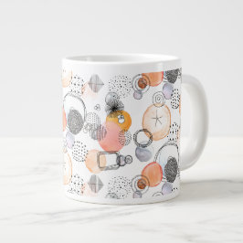 Modern Abstraction Cute Mönster Rosa Doodle Jumbo Mugg