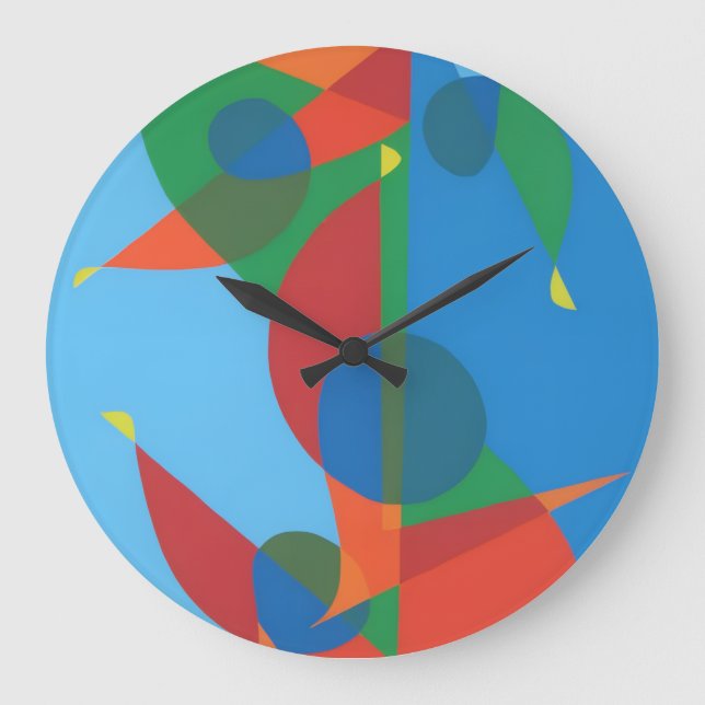 Modern Abstraction Treble Clef Wall Clock Stor Klocka (Framsida)