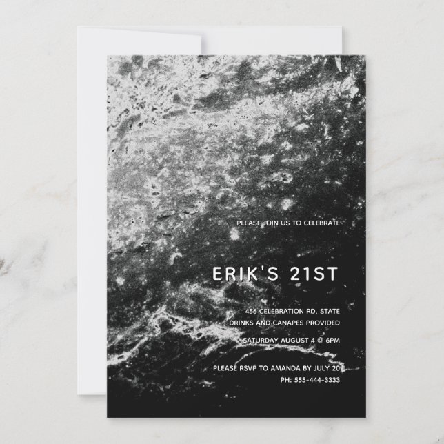 Modern Abstrakt 21:a födelsedagsinbjudan (Framsida)
