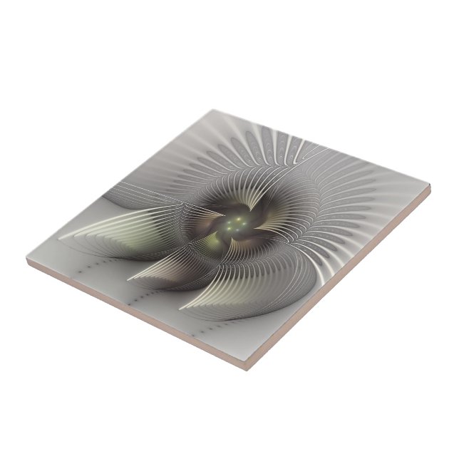 Modern Abstrakt 3D Form Fraktal Konst Kakelplatta (Sidan)