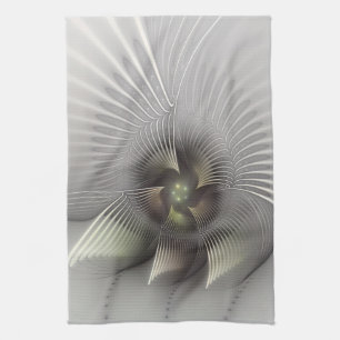 Modern Abstrakt 3D Form Fraktal Konst Kökshandduk