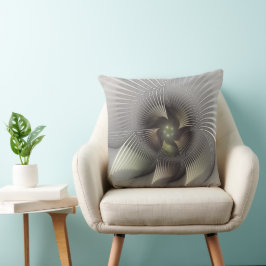 Modern Abstrakt 3D Form Fraktal Konst Kudde