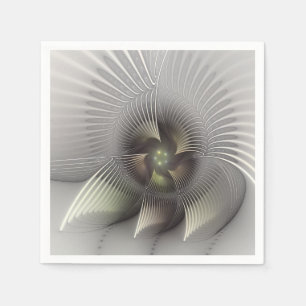 Modern Abstrakt 3D Form Fraktal Konst Pappersservett