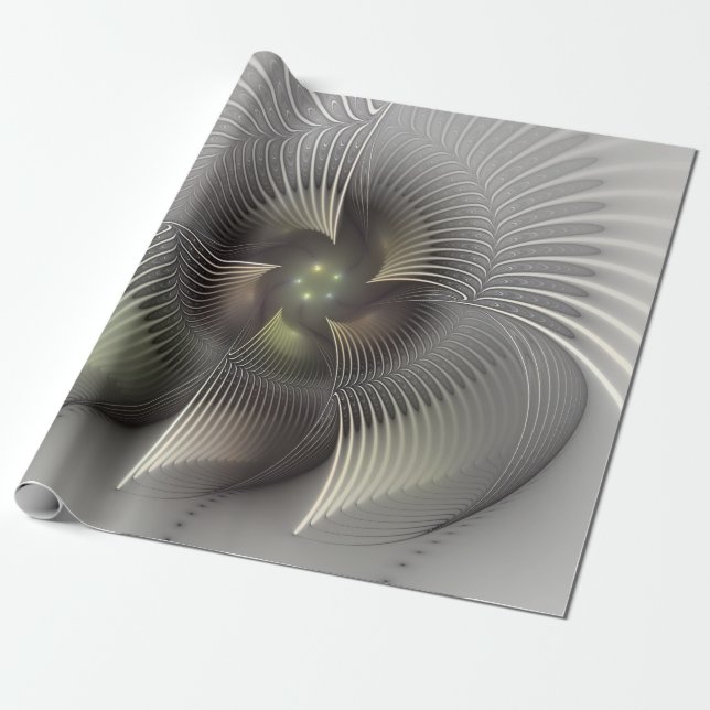 Modern abstrakt 3D-form fraktal konst Presentpapper (Utrullad)