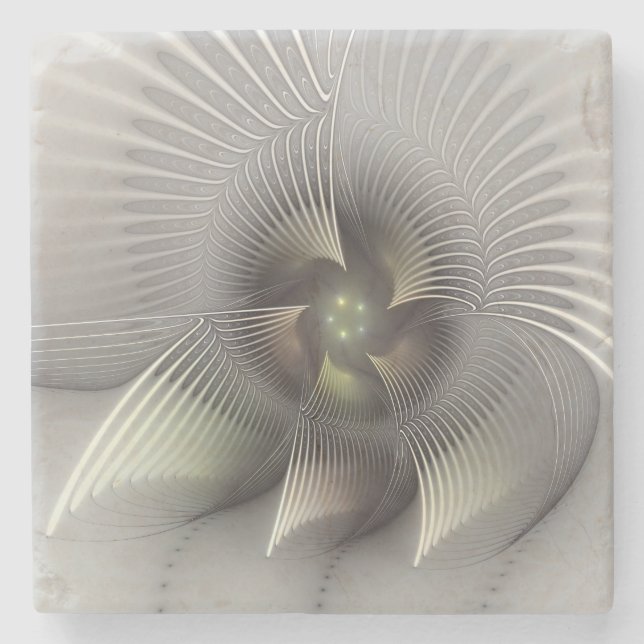 Modern Abstrakt 3D Form Fraktal Konst Stenunderlägg (Framsidan)